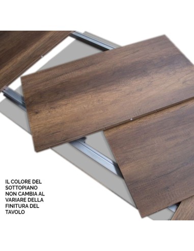 Tavolo Bridge Evolution piano Quercia Natura 90x160 allungato 420 telaio Antracite