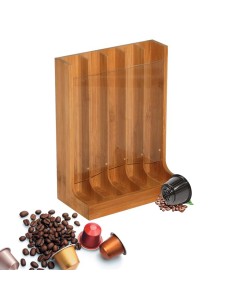 DISPENSER DA CUCINA A 5 SCOMPARTI IN BAMBOO PER CAPSULE...